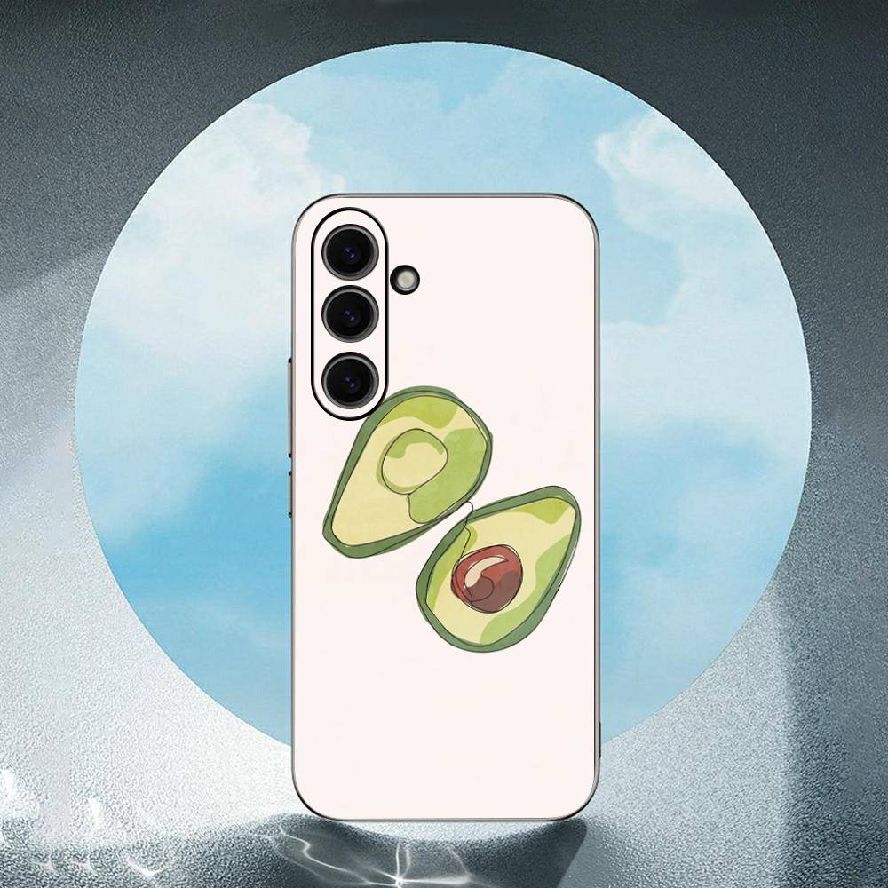 

Милый мультяшный авокадо Роскошный черный чехол для телефона для Samsung Galaxy S23 S24 S25 Ultra S22 Plus S21 SamsungS20 ULTRA 5G
