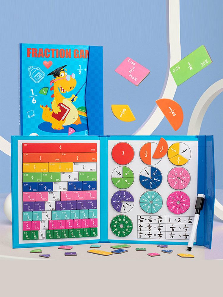 Magnetic Fraction Demonstration Book Multifunction Magnetic Fraction Tiles Fractions Manipulatives Gift for Kids