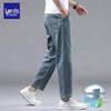 LUOZI Men's Straight-Leg Summer Cotton Jeans
