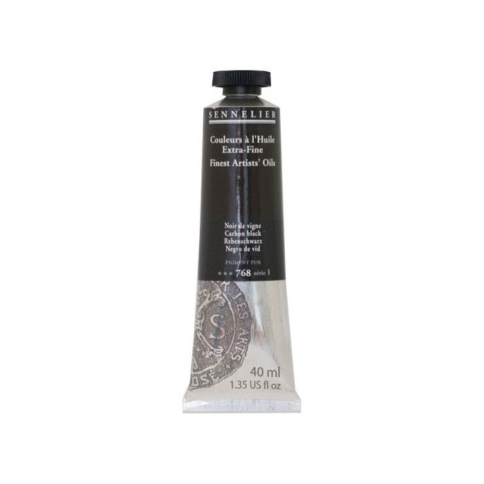 Peinture à l'huile - Sennelier - Carbone Noir - 40ml - Mixte - Avancé