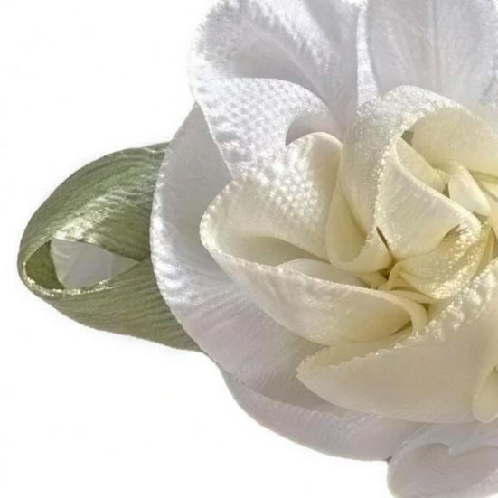 4Pcs Girl Hairpin Hand-Sewn Fabric Flowers Hair Clip with Green Leaves Side Clips Hair Accessories Spring Wear