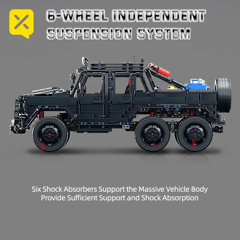 ToylinX Off-Road SUV Black Kits 1/8 Scale Pickup Truck Car Challenge Building Blocks Gift for Technical Enthusiasts Adults