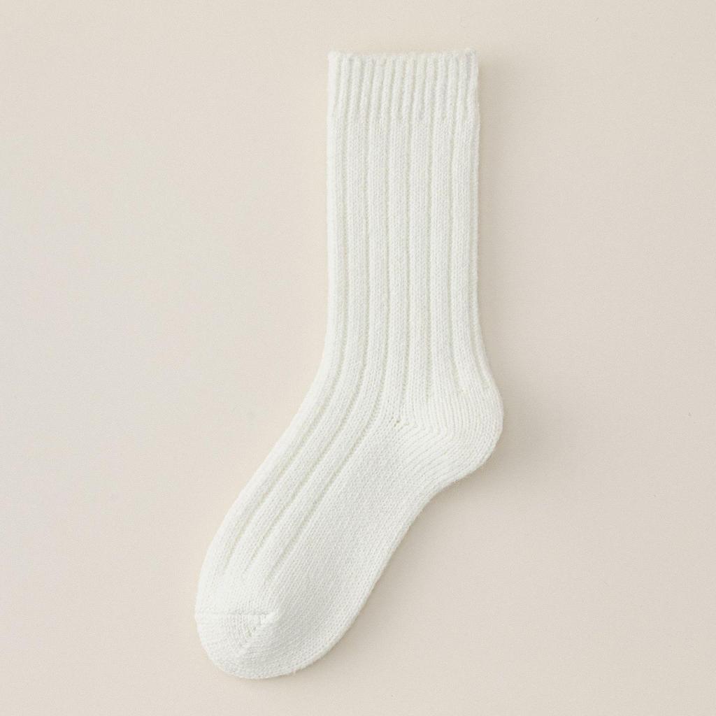 25 Chunky Wool Socks: Solid Color, Vertical Stripe, Japanese Lazy Style, Warm Winter Women's Knit Scrunch Socks.