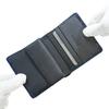 Inden Leather Billfold Navy Blue with Black [Inden-ya] Bi-fold Wallet, Z, Thin, Compact, Deerskin, Lacquer, Shippo-tsunagi Pattern, 2013-04-179