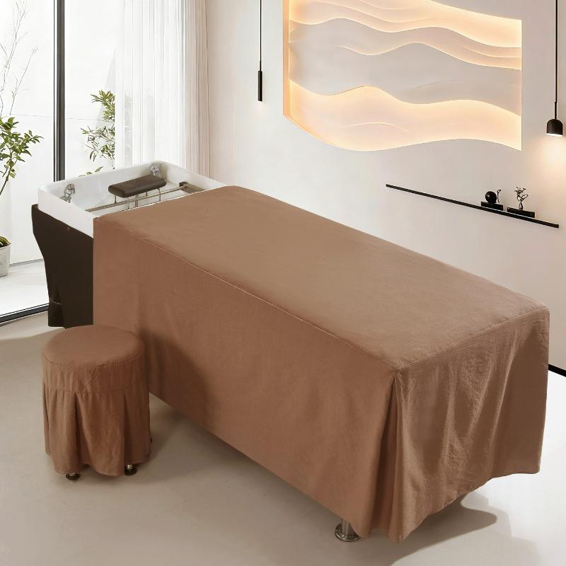 70x150cm 3-Piece Set Summer Lightweight Bubble Gauze Massage Bed Cover for Thai Shampoo Bed Head Therapy Bed Linen