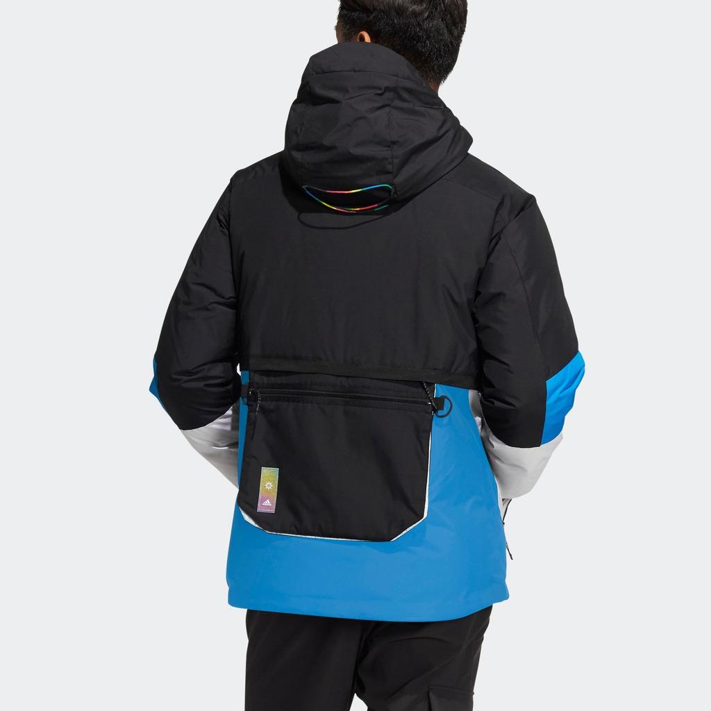 Adidas Winter Down Hooded Jacket With Patchwork Design Men Outerwear White HC0280