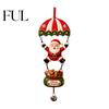 Skydiving Christmas Ornaments Santa Claus/Gingerbread Man Ornament, 2D Flat Wooden Pendant with Winter Holiday Decorations Hanging String and Bell for
