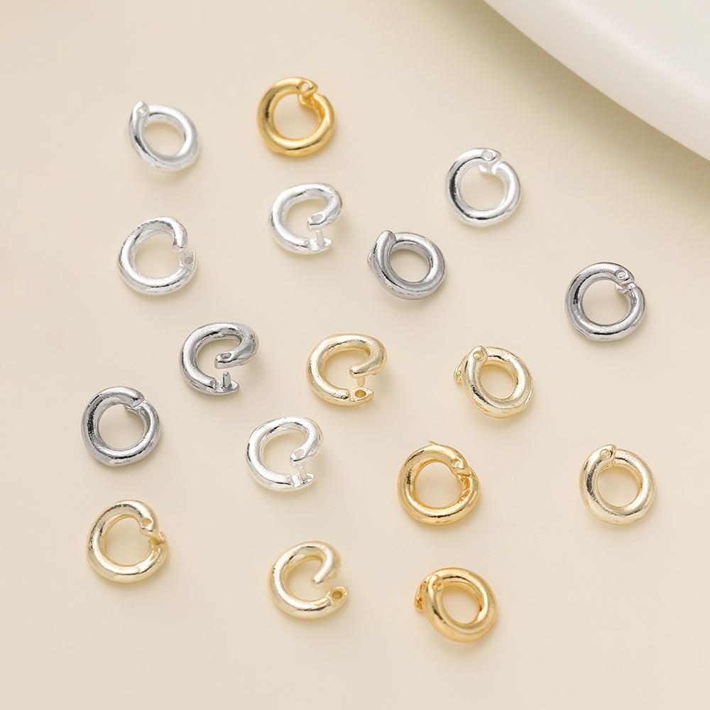 10Pcs/Pack 14/18K Gold Color Plated Open Jump Rings Split Rings Connector For Necklace Bracelets Jewelry Making Accessories