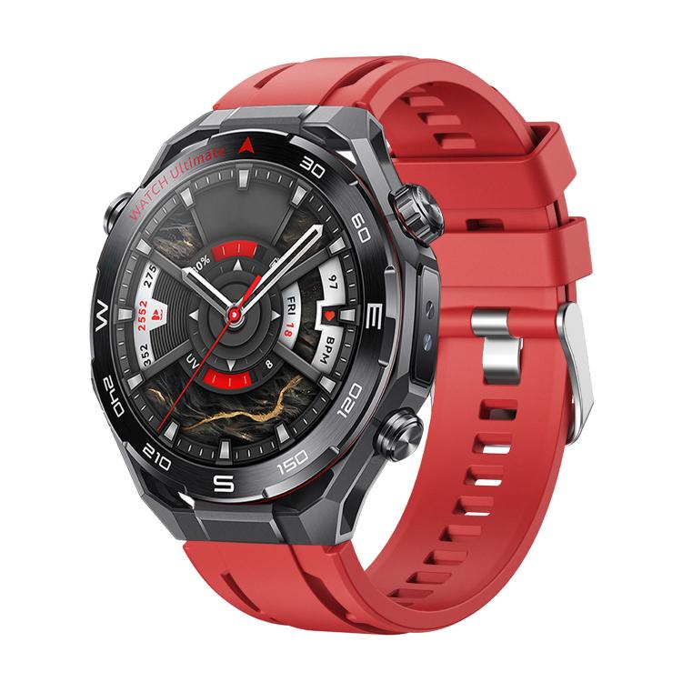 Silver‑Pin‑Buckle Single‑Color Soft‑Silicone Watch‑Band Strap, Adjustable Wrist‑Bracelet Accessory For Huawei Watch Ultimate 2