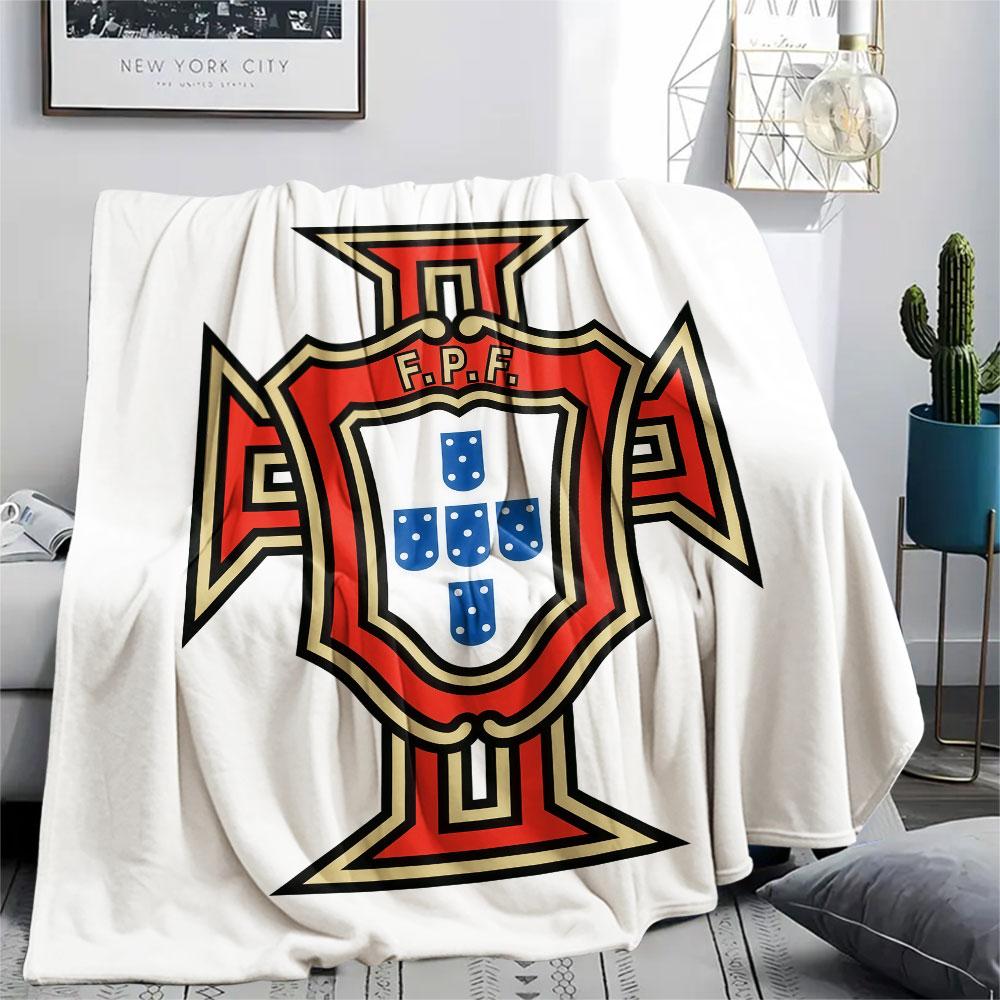 Portugal national football logo Printed Flannel Blanket, soft throw for bedroom sofa, washable,soccer fan merchandise, great gift. 80cm x 120cm