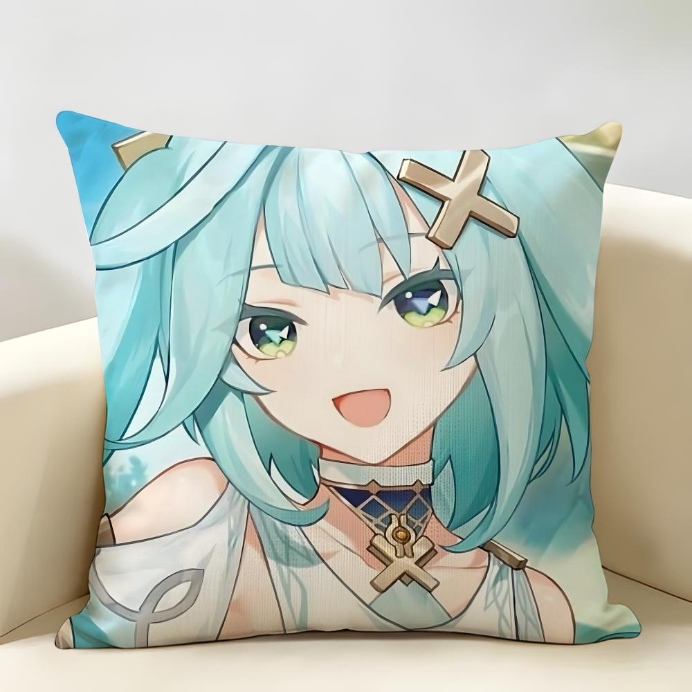 Faruzan Genshin Impact Cushion Cover Natural Linen Organic Fabric DoubleSided Printing Room Sofa Decor Pillow Case