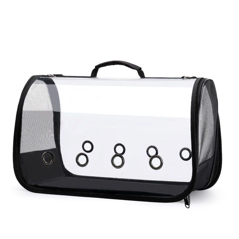 

Портативная уличная сумка для кошек, прозрачная складная сумка для домашних животных, авиационная сумка для домашних животных S чёрный