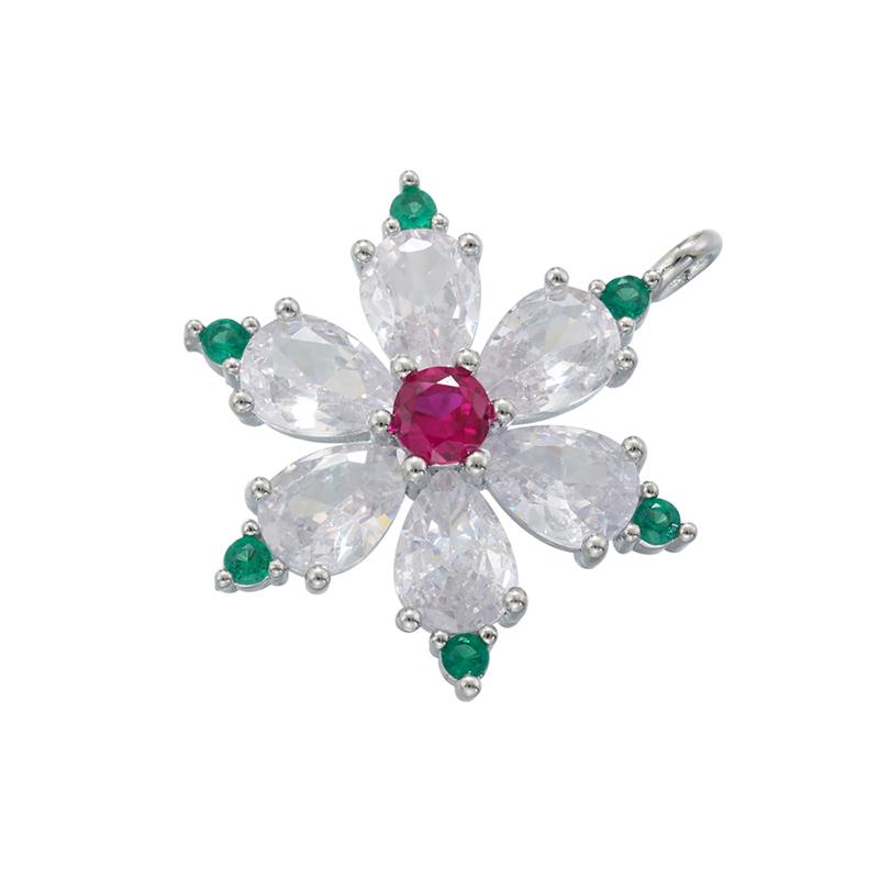 ZHUKOU Christmas Tree Snow Christmas Charms Pearl Christmas Charms for Jewelry Making Handmade Jewelry Accessory VD1394