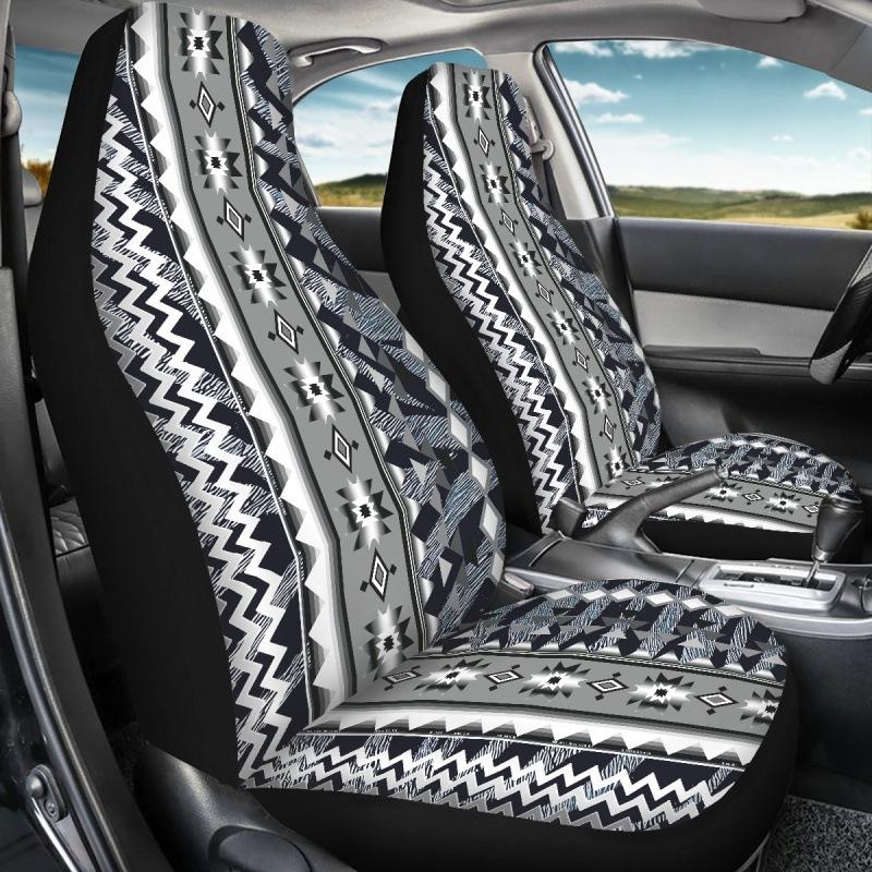 Car Universal Seat Cover Elastic Polyester Cloth Tribe Geometric Pattern Car Seat Cover