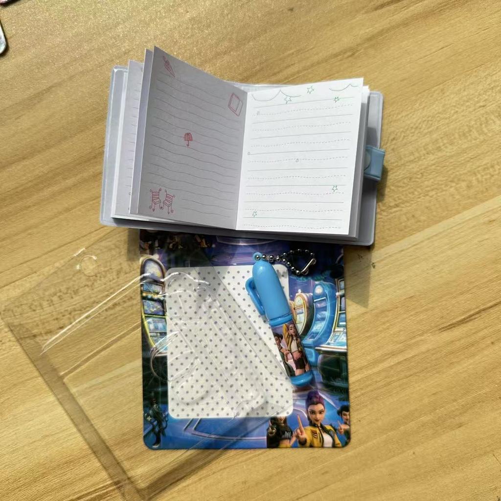 Nowy KPOP Dziewczyny Łowcy Demonów Notes Zestaw Papierniczy z Kreskówkami, Mały Zestaw Notes i Długopis, Prezent dla Ucznia Papierniczy