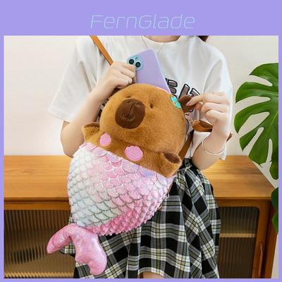 Cartoon Mermaid Water Pig Plush Backpack With Large Capacity For Girls And Teens