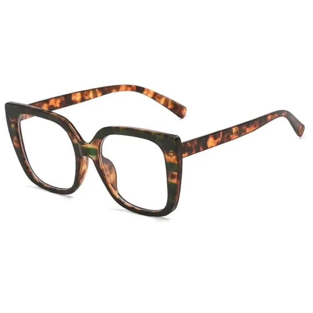 Trendy Women Large Frame Glasses Square Retro Brand Design Colourful Eyeware Anti-blue Light Glasses for Decoration Daily Use