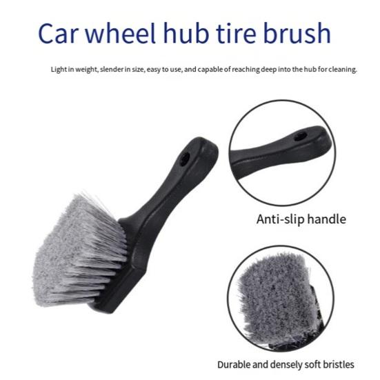 Car Tire Cleaning Brush Hard Nylon Bristle Wheel Scrubber for Floor Mat & Tire Heavy Duty Auto Detailing Tool