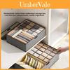 Cotton Linen Underwear Organizer Box With Dividers For Bedroom Storage