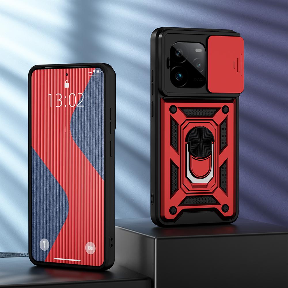 KEYSION Shockproof Armor Case for Realme GT 7 Pro Slide Camera Lens Protection Ring Stand Phone Cover for OPPO Realme GT 7 7T 5G