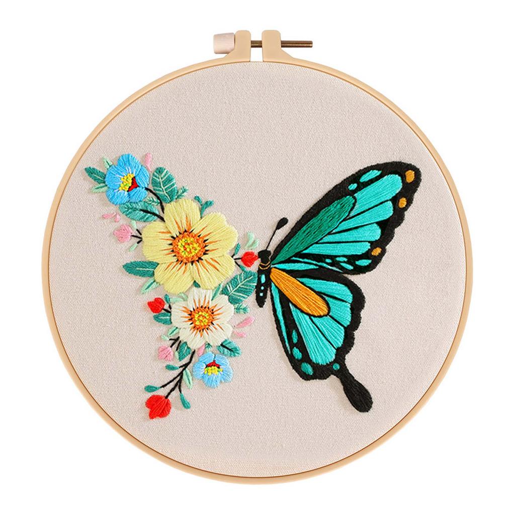 Embroidery Stitch Practice Embroidery Kits for Beginners with Flower Pattern, Embroidery Starter Kits with Instruction