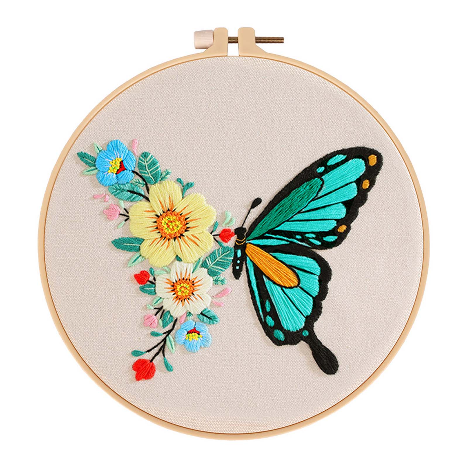 Embroidery Stitch Practice Embroidery Kits for Beginners with Flower Pattern, Embroidery Starter Kits with Instruction 1