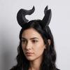 Gothic Ox Horn Headband Dark Style Halloween Headband Cow Horn Hair Hoop  Stage Performance