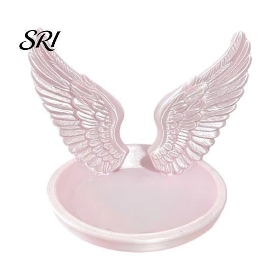 Three-dimensional Jewelry Holder Angel Wing Tray, 3D Printed Wings Trinket Dish, Dust-proof Organizer Decorative Vanity Plate for Earrings,