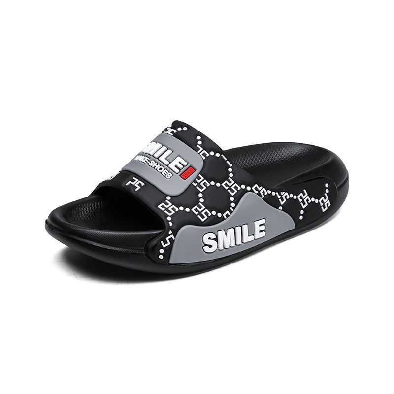 

Men s Luxury Slippers Letter printing Walk Around Home House Slippers Man Summer Shoes 2025 Super Fashion Me Beach Shoes 44-45 чорний