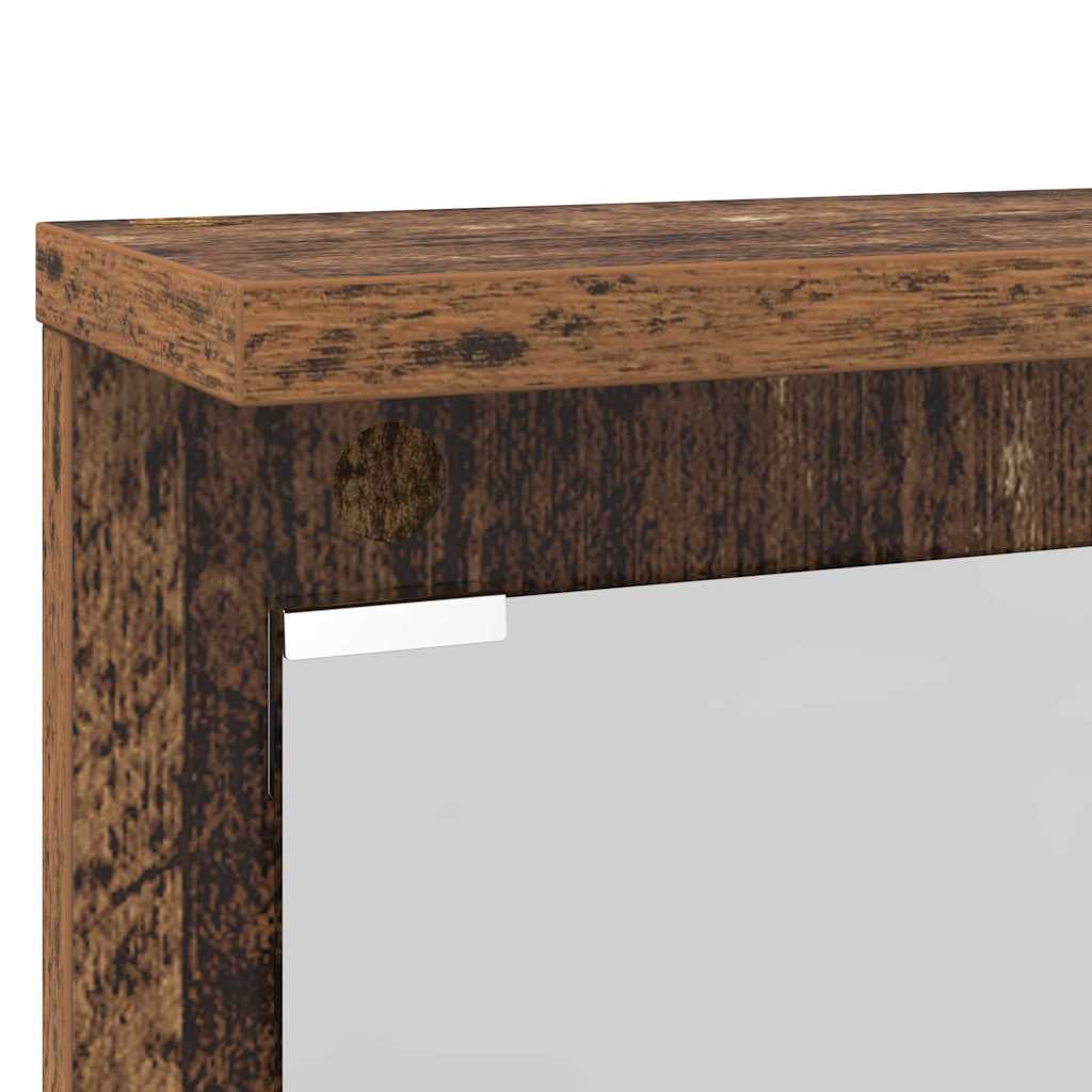 Wall Mounted Coat Rack with Shelf Reclaimed Wood Look 84 x 10 x 80 cm