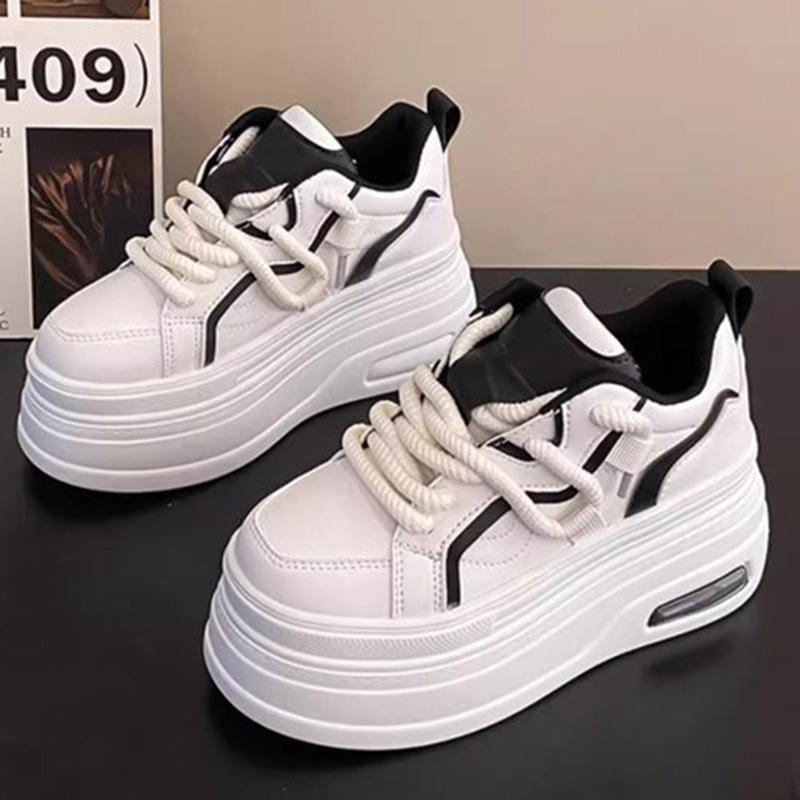 

Women 6 CM Platform Sneakers Simple Design Shoes Lace Up Casual Comfortable Shoes Trend Female Outdoor High Quality Sneakers 40 40 чёрный