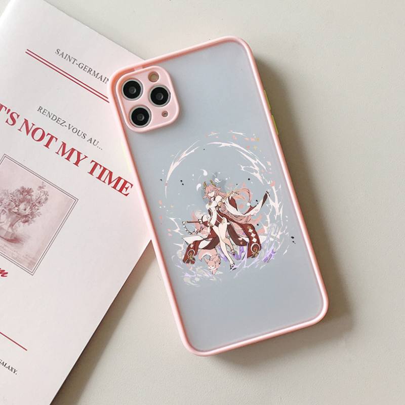 

Чехол Genshin Impack для телефона iPhone 13 12 11 Mini Pro XR XS Max 7 8 Plus X, матовая прозрачная синяя задняя крышка iPhone12
