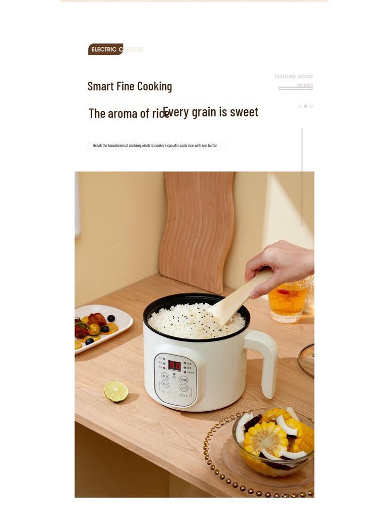 Britischer/Europäischer Multifunktionaler Mini-Elektro-Hot Pot & Fritteuse - Antihaft-Wohnheim-Reiskocher