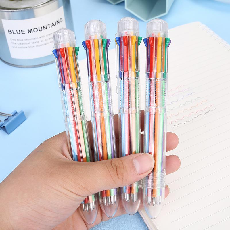 1Pc Color Ballpoint Pen Multicolor Stationery School Office 0.5mm Gel Pen Supplies Teacher Nurse Creativ To School Gifts During The Back To