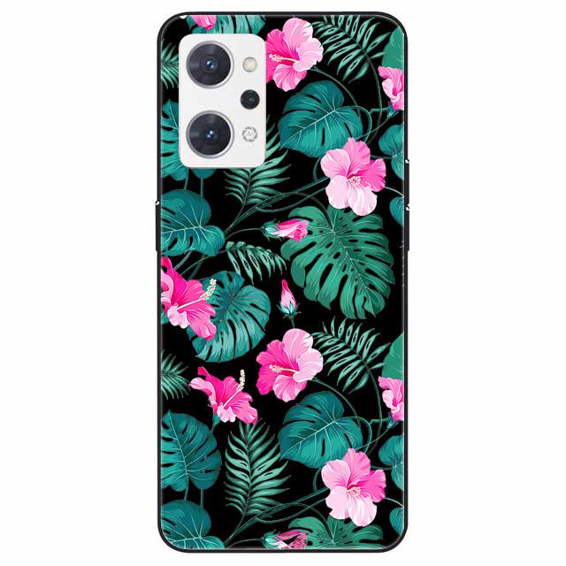 

For OPPO Reno 7A 5A 3A Case Soft Silicone Marble Flower Black Phone Cover for OPPO Reno7 A Reno5A Reno3A Funda Reno5 A Capas OPPO Reno 7A