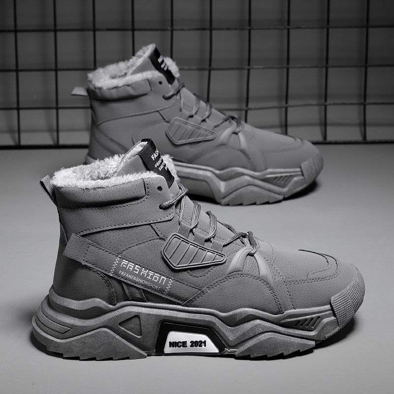 Winter Schneestiefel Herren Fleece Verdickt Thermische Martin Stiefel Herren Casual Kurze Stiefel High Top Wasserdicht Nordost Baumwollschuhe