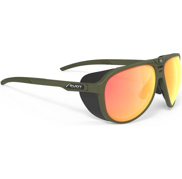 Rudy Project Stardash Radsportbrille olivgrün mit orangen Gläsern