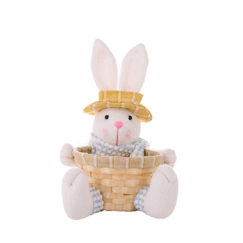 

Candy Basket with Lovely Rabbit Pattern Holiday Decoration Perfect Gift Box for Easter Celebrations Candy Storage Hamper 1