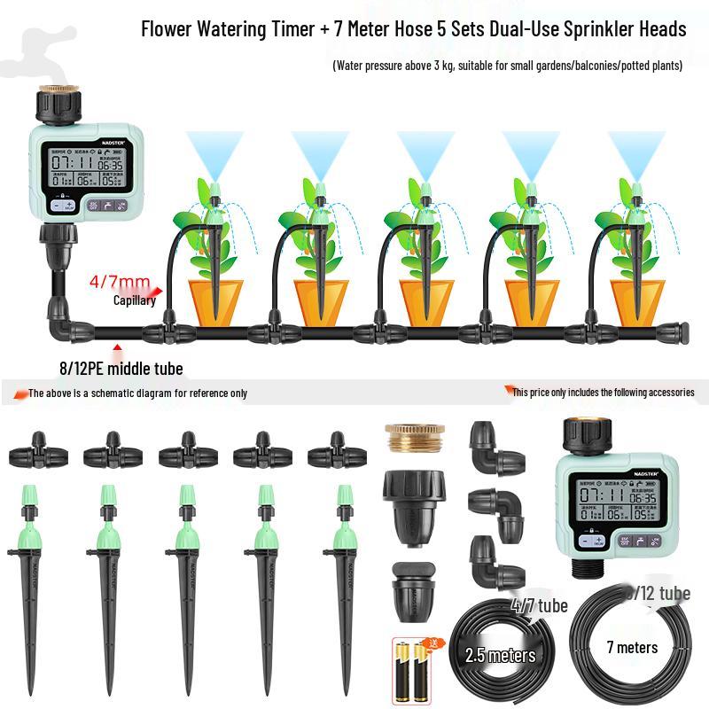 Smart Garden Sprinkler: Timed Irrigation System with Large Screen Controller for Automatic Flower Watering