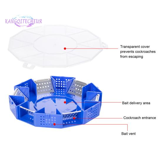 Cockroach Catcher Box, Single Layer PP Plastic, Round Roach Trap for Kitchen