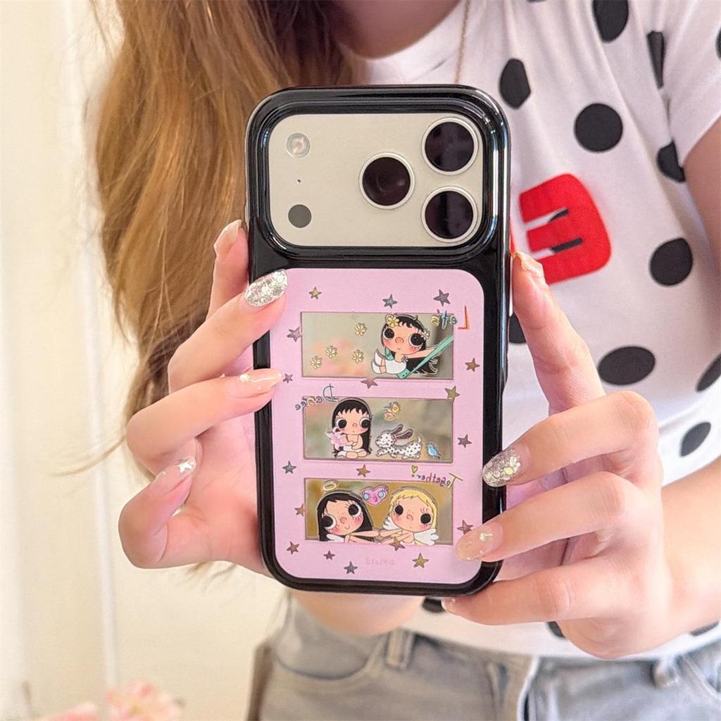 Small Jade Cartoon Mirror iPhone 14/13/ProMax Case | Anti-Fall Full Coverage