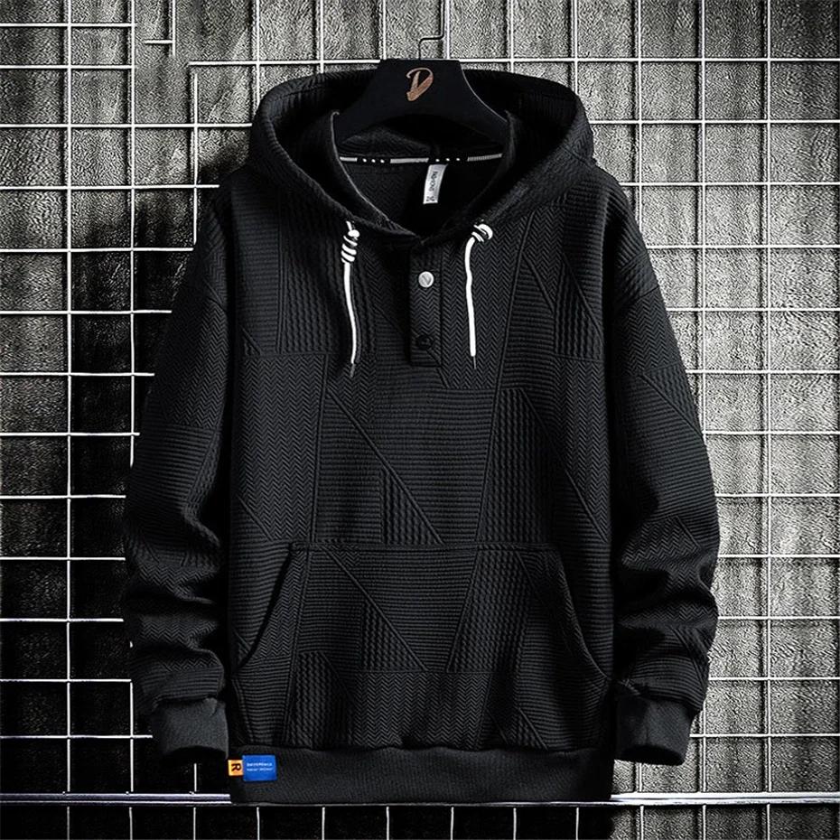 

Мужские рубашки с капюшоном Y2k Streetwear Весна Осень Черные ветрозащитные свободные толстовки мужские Большие размеры 7XL Спортивная мужская толстовка S чёрный