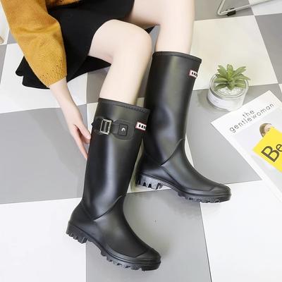 High Rain Boots Women's New Fashion Adult Rain Shoes Non-slip Waterproof Shoes Catch the Sea Kitchen Soft-soled Rubber Shoes Tide