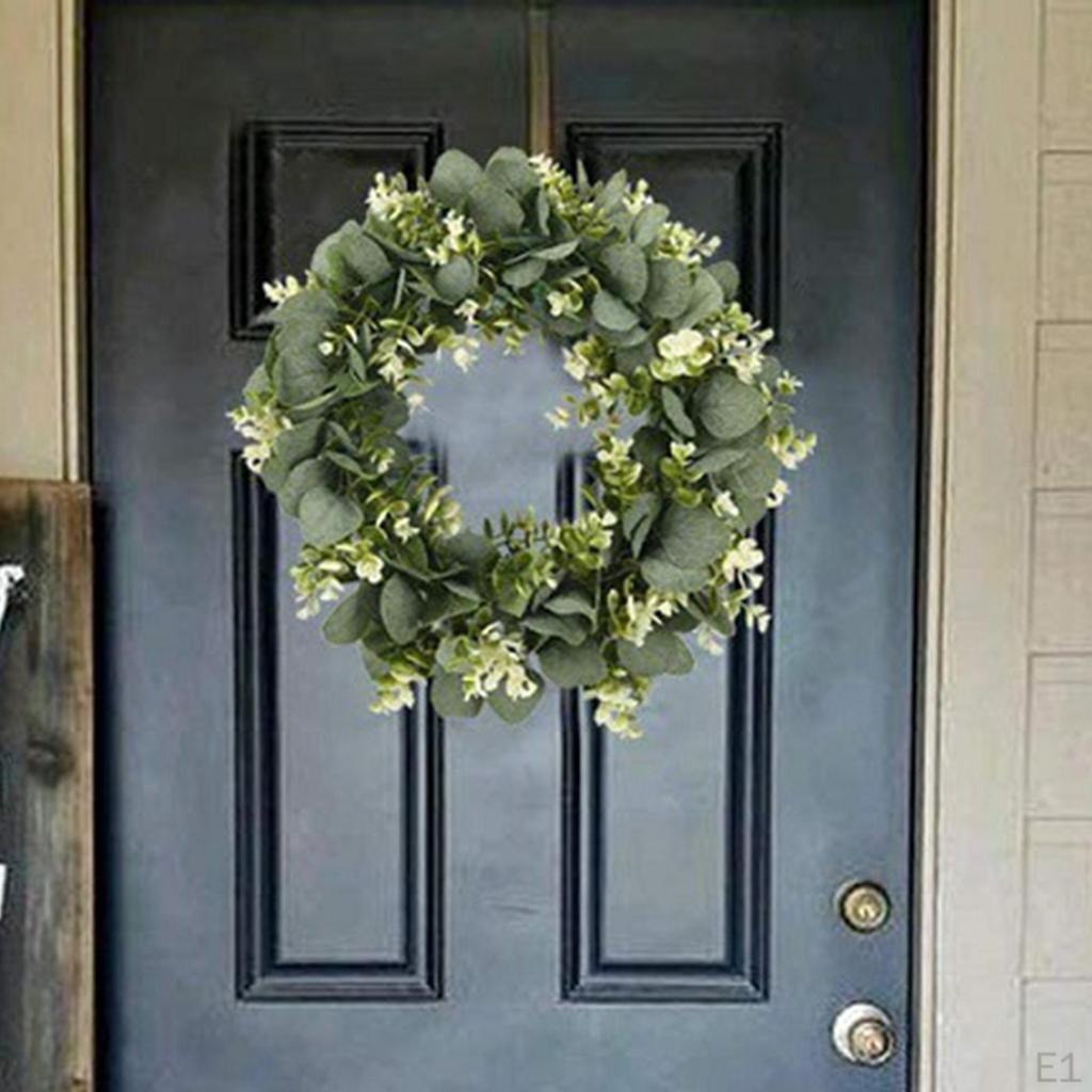 Eucalyptus Wreath Front Door Green Garland Farmhouse Decoration Party Wedding Wall Home Decor Spring