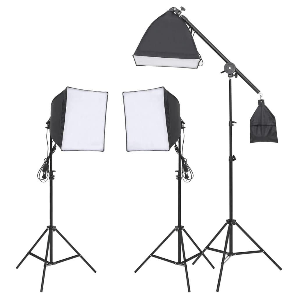 Vidaxl Photographic Studio Set with Lamps and Backdrops