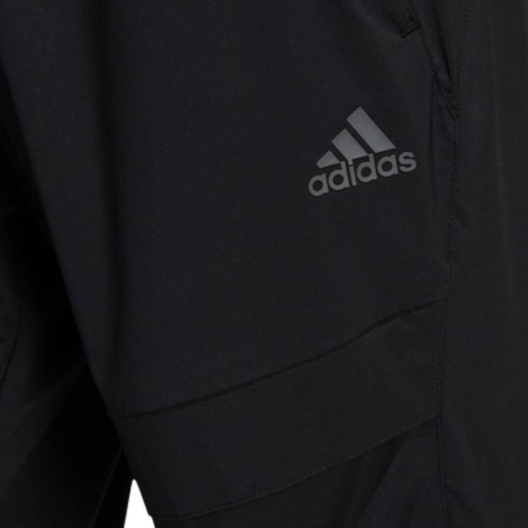 Adidas Solid Color Cuffed Woven Casual Sports Pants Men Bottoms Black HE7362