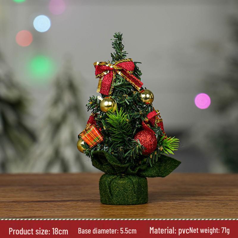 20cm Mini Christmas Tree Ornament - Small Holiday Desktop Decoration Gift
