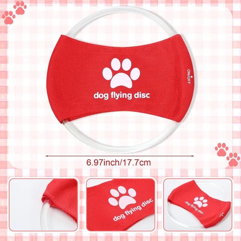 LED Illuminated Dog Activity Circle Charging Pet Toy Bite Proof Material Interactive Play Tool for Backyard Night Game