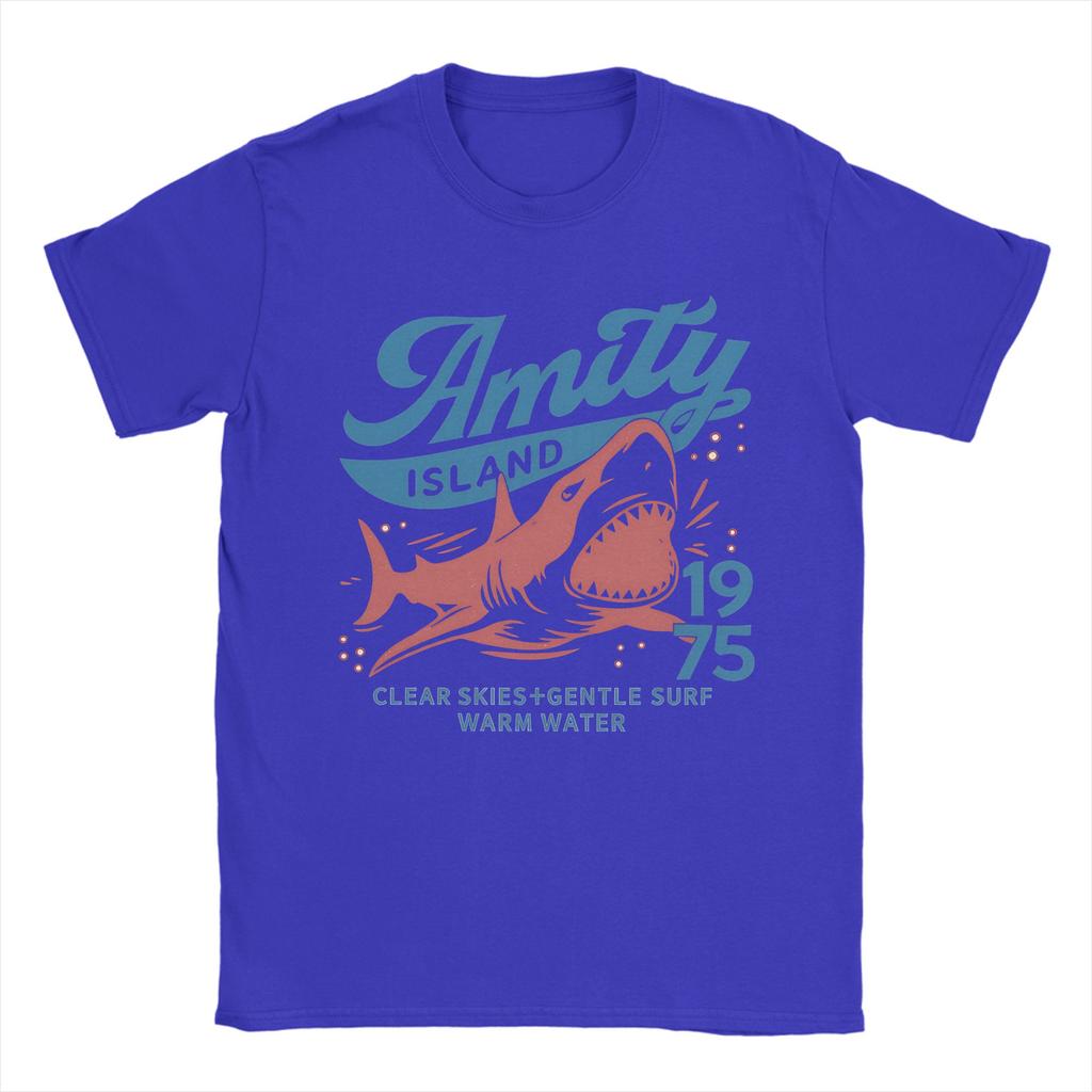 Unisex Women Graphic Printing Jaws Amity Island 1975 Movie Tee T Shirt Pure Cotton Tshirts Clothing