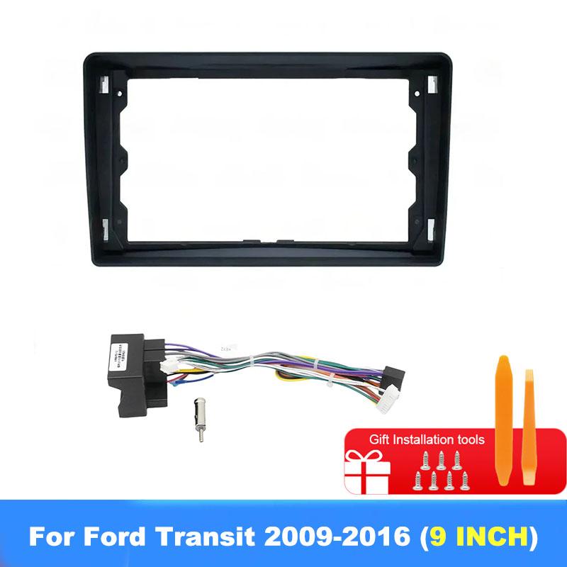9 Inch 2DIN Car Radio Fascia Panel Adapter For Ford C-Max S-Max Fiesta Galaxy Kuga Mondeo Transit Connect Focus Wiring Harness